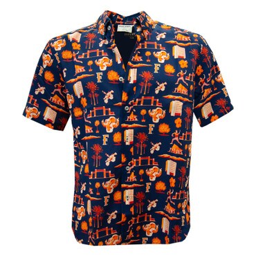 Fullerton Pride Button Down Shirt - Navy